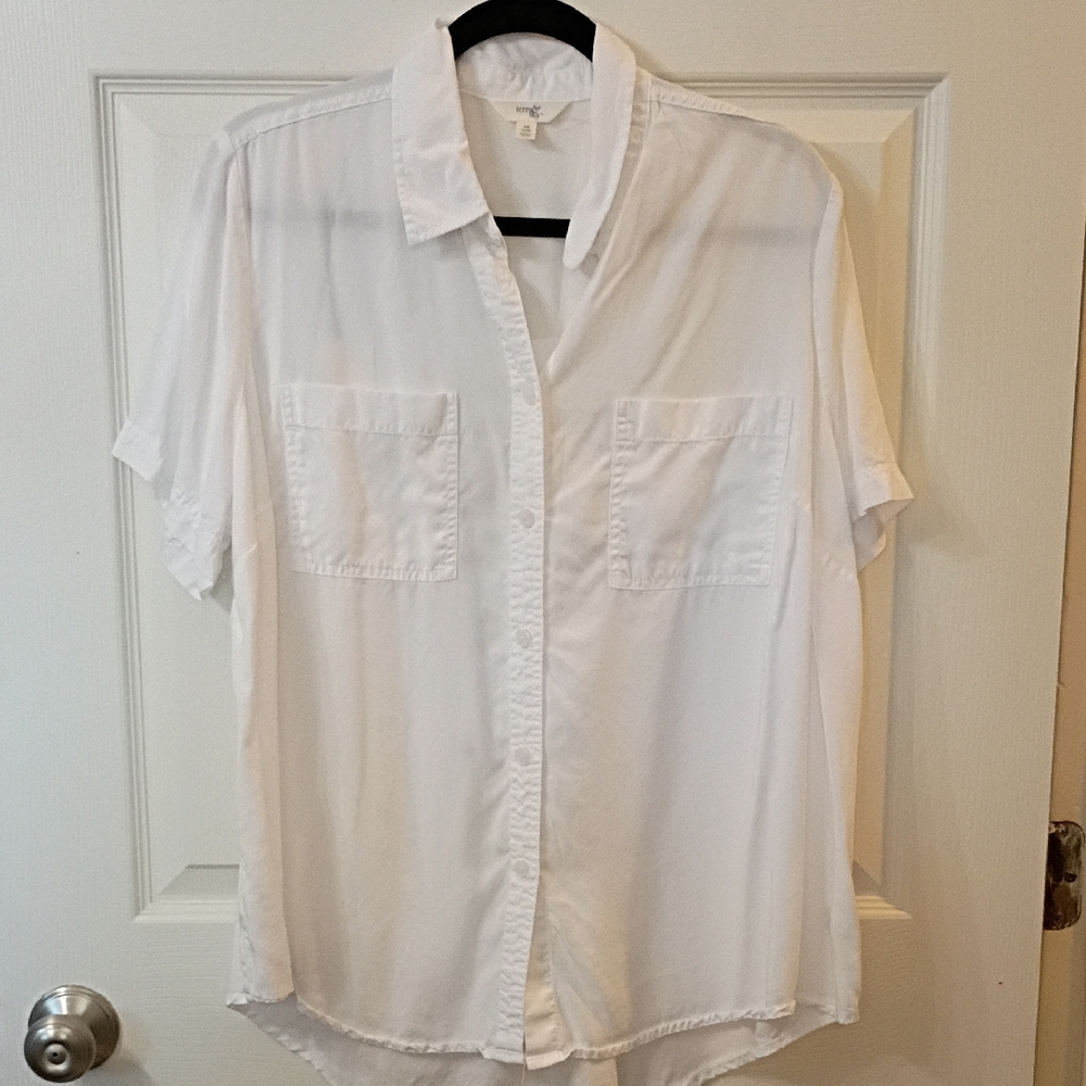 Terra & Sky White Collared Button Shirt